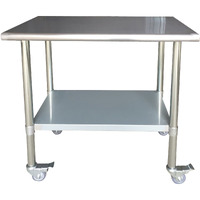 Sportsman Series Stainless Steel Work Table With Casters 24 X 36 Inches