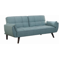 Caufield Biscuit-Tufted Sofa Bed Turquoise Blue