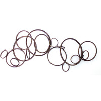 6.75 X 21.5 X 55.5 Silver Industrial Metallic Multi Circle Wall Decor