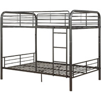 79"" X 57"" X 65"" Gunmetal Metal Tube Full Over Full Bunk Bed