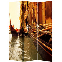 1"" X 48"" X 72"" Multi Color Wood Canvas Venice  Screen