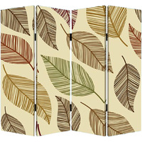 1 X 84 X 84 Multi Color Wood Canvas Perpetual Leaf  Screen