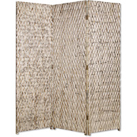 1"" X 63"" X 72"" Silver Wood 3 Panel  Screen
