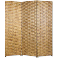 1"" X 63"" X 72"" Gold Wood 3 Panel  Screen