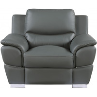 37"" Grey Chic Leather Recliner Chair