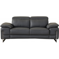 31"" Tasteful Dark Grey Leather Loveseat
