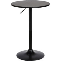 Bentley Adjustable Pub Table In Black Brushed Wood And Black Metal Finish