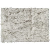 24"" X 36""  Gradient Grey Faux Fur Rectangular Area Rug