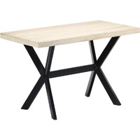 Vidaxl Dining Table White 47.2""X23.6""X29.5"" Solid Mango Wood