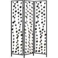 48 X 1 X 71 Gray And Bronze Metal Falling Blooms  Screen