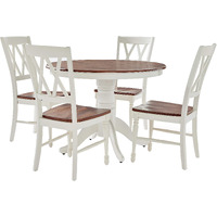 Crosley Furniture Shelby 5 Piece Round Dining Set  White