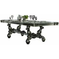 46"" X 136"" X 32"" Antique Platinum Wood Poly Resin Dining Table (136'L)