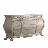 23"" X 73"" X 41"" Antique White Wood Dresser