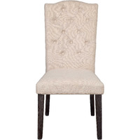 Set Of 2 Dining Chairs Gray Oak Rubberwood Legs Seat Solid Back