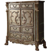 Homeroots Wood  Poly Resin 20 X 43 X 55 Gold Patina Bone Wood Poly Resin Chest