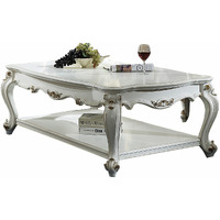 36"" X 55"" X 20"" Antique Pearl Wood Poly-Resin Coffee Table