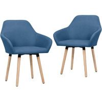 Vidaxl Dining Chairs 2 Pcs Blue Fabric