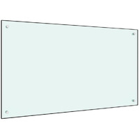 Vidaxl Kitchen Backsplash White 39.4""X23.6"" Tempered Glass