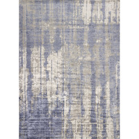 9'X13' Grey Blue Hand Loomed Abstract Brushstroke Indoor Area Rug