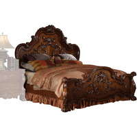 72"" X 91"" X 72"" Cherry Oak Wood Poly Resin Queen Bed