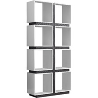 12"" X 33.5"" X 71.25"" White Grey Particle Board Hollow Core  Bookcase With A Hollow Core
