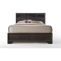 Rich Espresso Finish Queen Bed With Storage