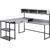 59"" Grey L-Shape Computer Desk