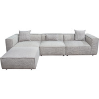 Vice 4Pc Modular Sectional In Barley Fabric With Ottoman By Diamond Sofa