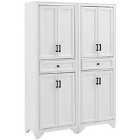 Crosley Furniture Tara 2-Piece Pantry Set  Distressed White