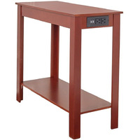 Side Table With Power Station - Walnut