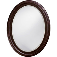 Oval Oil Rubbed Bronze Mirror With Wooden Grooves Frame