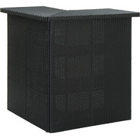Vidaxl Corner Bar Table Black 39.4""X19.7""X41.3"" Poly Rattan