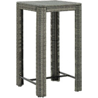 Vidaxl Patio Bar Table Gray 23.8""X23.8""X43.5"" Poly Rattan