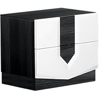 White And Grey Nightstand With 2 Drawer