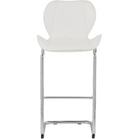 Set Of 4 Modern White Barstools With Chrome Legs