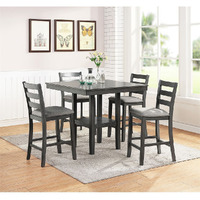 5 Piece Counter Height Dining Set In Grey(D0102H716V6)