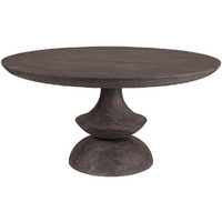 60"" Round Charcoal Gray Solid Wood Table Top And Base Dining Table