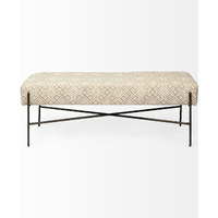 Rectangular Metalblack Metal Base Cream Uphpolstry Accent Based