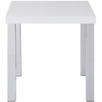 End Table  White High Gloss & Chrome