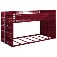 Twin/Twin Bunk Bed  Red Finish