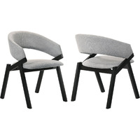 Talulah Gray Fabric And Black Veneer Dining Side Chairs - Set Of 2