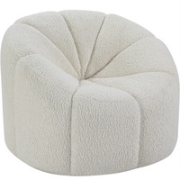 Lv00230 - Chair W/Swivel  White Teddy Sherpa - Osmash