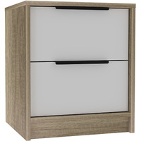 Mod Light Oak And White Two Drawer Nightstand