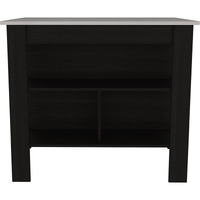 Delos Kitchen Island - Black/Ibiza Marble
