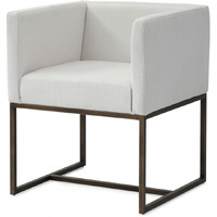 White Antique Velvet Brass Dining Chair