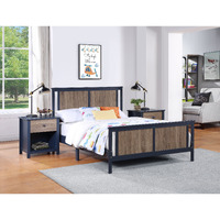 Connelly Full Bed Midnight Bluevintage Walnut(D0102H7Ci9J)