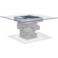 59"" X 59"" X 30"" Gray Glass Dining Table