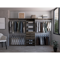 Zamora 69""W - 118""W Closet System Dark Walnut