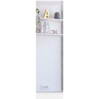 Depot E-Shop Charlotte Xl Shoe Rack  Five Internal Shelves  Mirror  One-Door Cabinet-White  For Bedroom