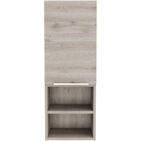 Depot E-Shop Jasper Bathroom Cabinet  Two Open Shelves  Two Internal  One-Door Cabinet-Light Grey  For Bathroom